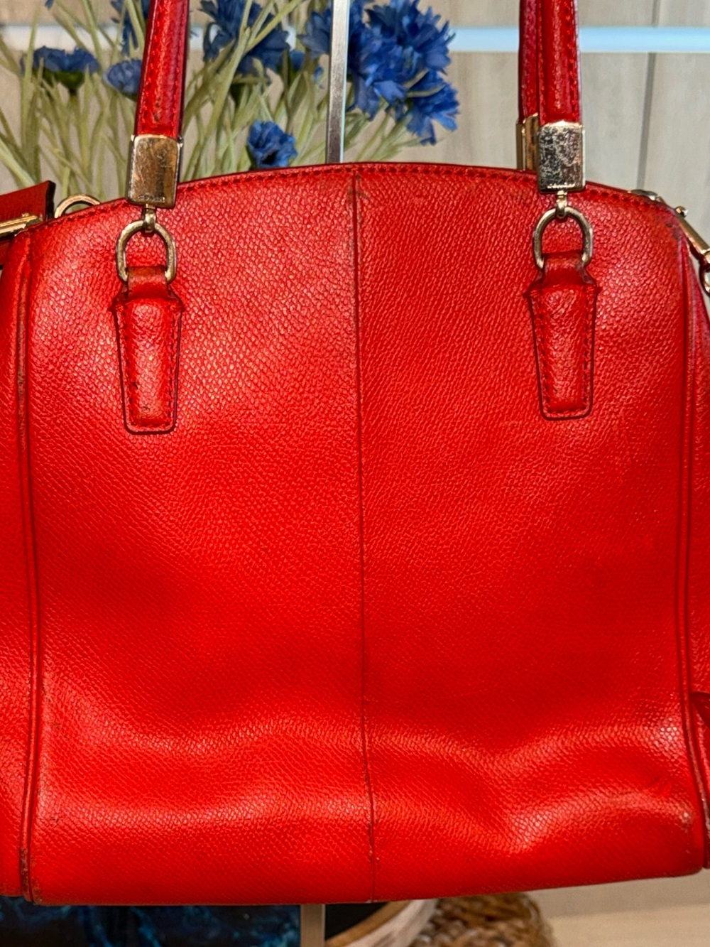 Coach Minetta Leather Crossbody Satchel Tote Bag-HARD TO FIND Cardinal Red! - Picture 11 of 16